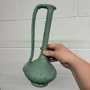 Abel René Philippe Turquoise Green Fat Lava Pottery Ewer Vase